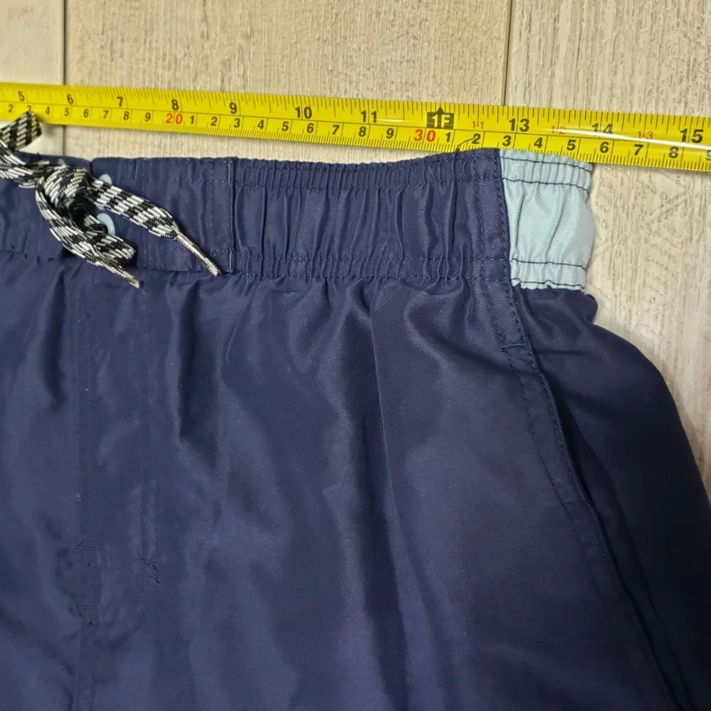 Vintage Nike Board Shorts Swim Mens Size Medium Blue Lined Drawstring